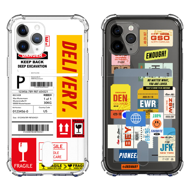 아이폰15 프로 DHL 라벨 투명 카드 포켓 케이스
