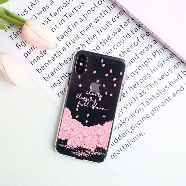 갤럭시노트10 플러스 체리블라썸 벚꽃 투명 젤리 케이스