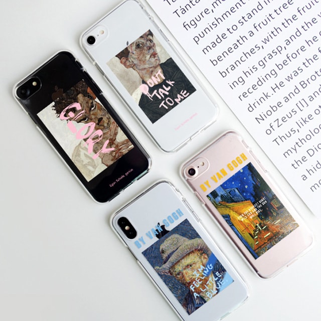 아이폰15 프로 명화 그림 투명 젤리 케이스