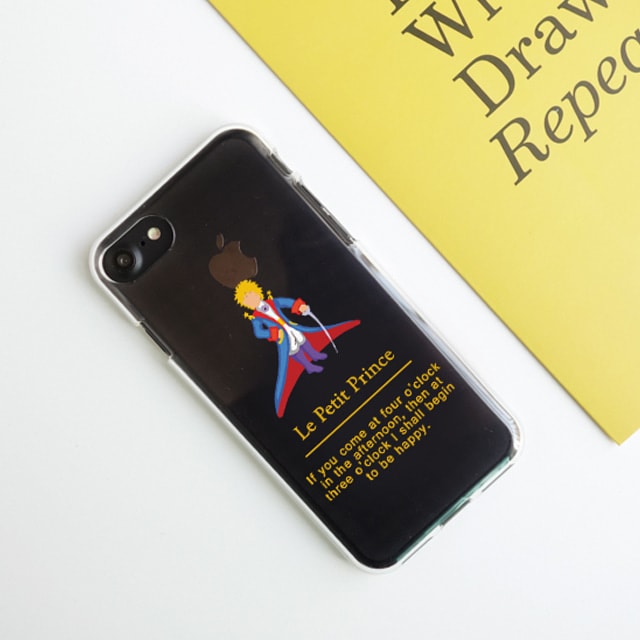 아이폰15 플러스 어린왕자 장미 투명 젤리 케이스