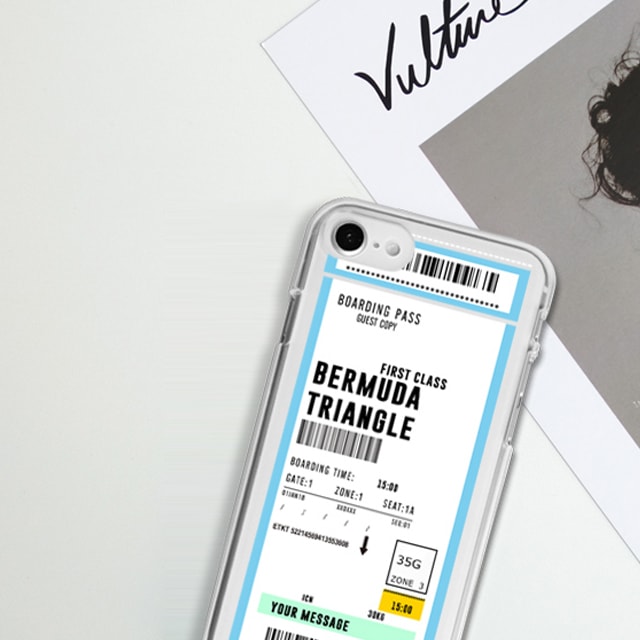 아이폰14 비행기 티켓 커스텀 주문제작 투명 젤리 케이스