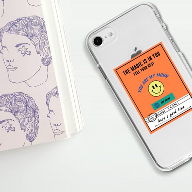 아이폰14 프로 포스터 라벨 커스텀 주문제작 투명 젤리 케이스