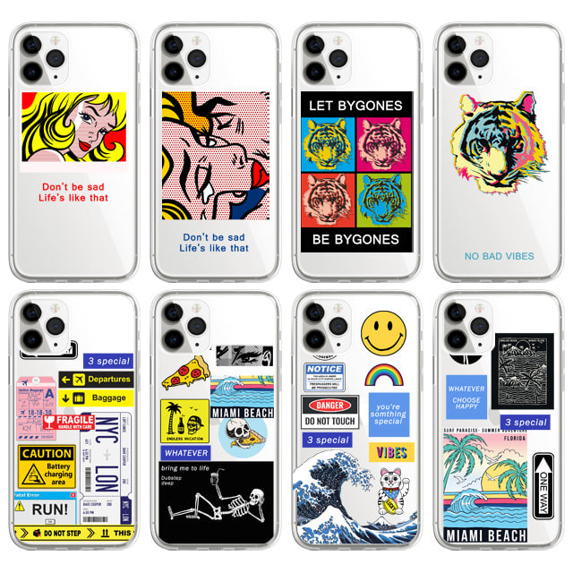 아이폰14 플러스 팝아트 일본 투명 젤리 케이스