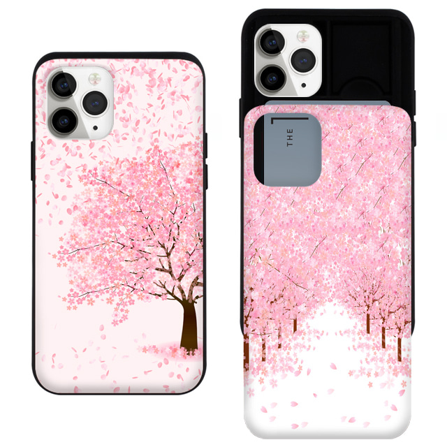 LG G7 G7플러스 벚꽃 나무 카드 슬라이드 범퍼 케이스