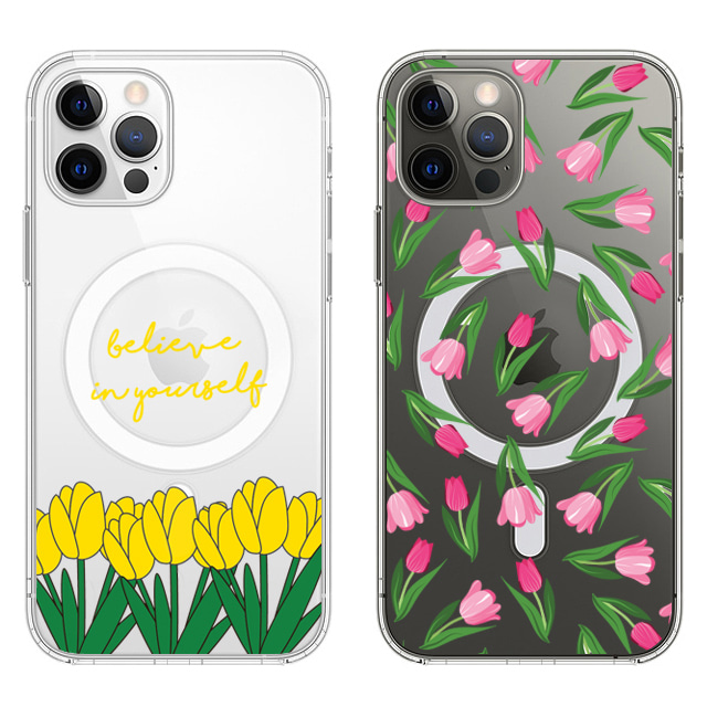 아이폰14 플러스 튤립 꽃 투명 맥세이프 케이스